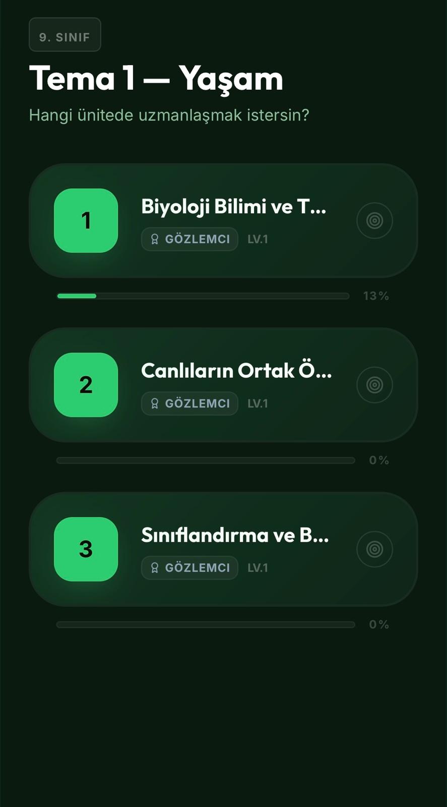 Üniteni takip et